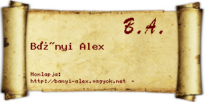Bányi Alex névjegykártya